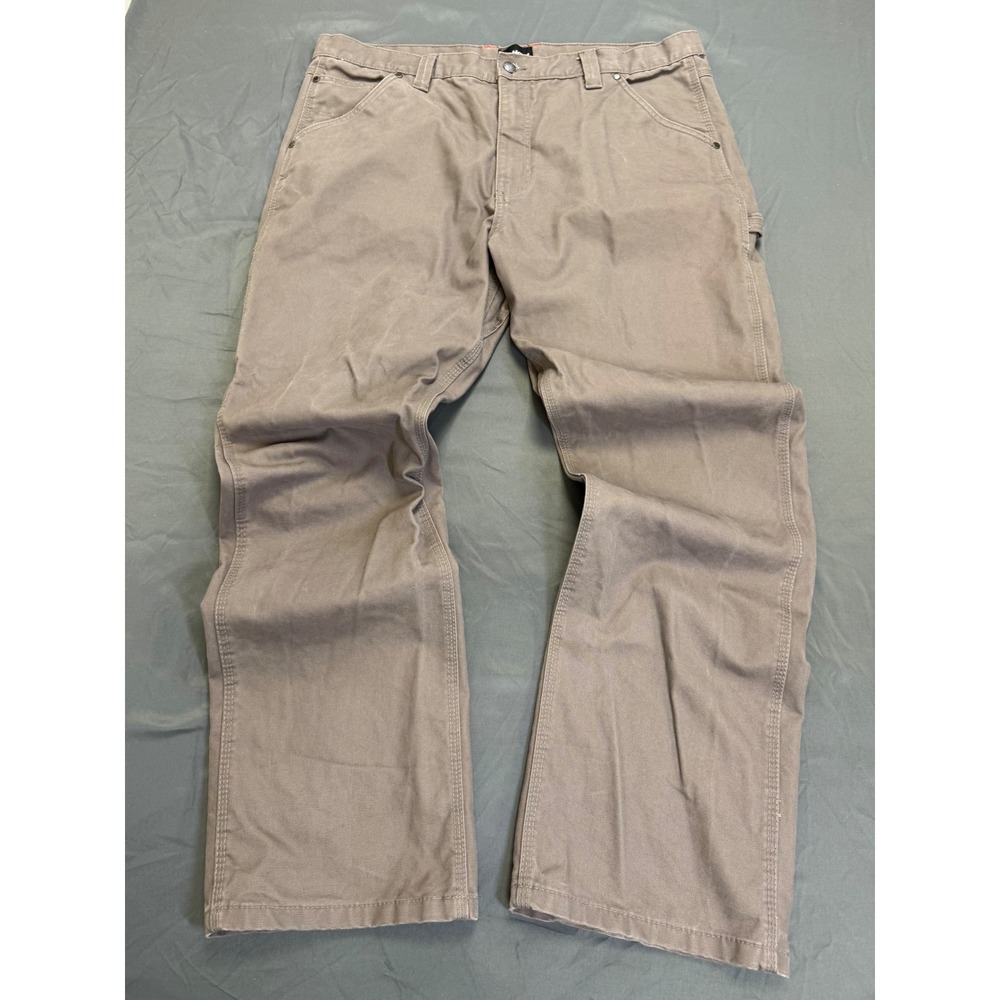 DieHard Mens Carpenter Work Pants Gray Taupe Cotton‎ Canvas Utility 40x34